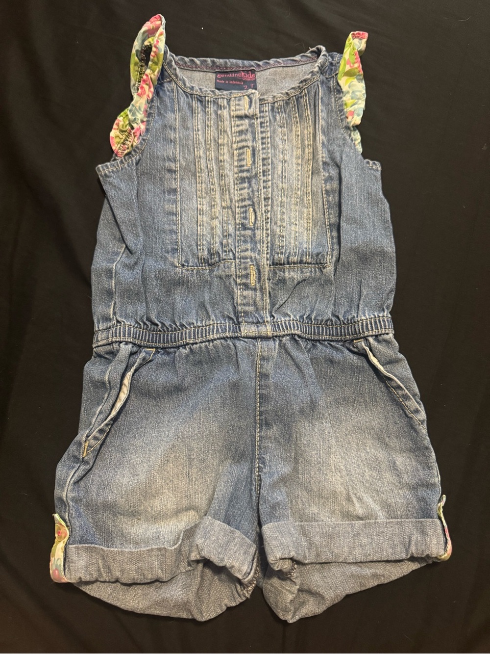 Denim/jean romper girls 2T
